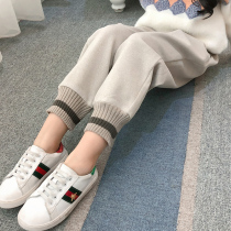 Korean girls pants autumn and winter 2021 New Korean childrens overalls casual foreign style plus Velvet girl trousers