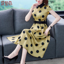 Summer womens ladies foreign-style mother polo dress temperament age foreign-style skirt simple and noble long dress