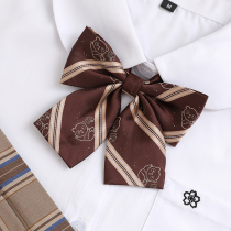 (Hard work)Bear Paradise Brown Panda original student college style JK bow tie uniform shirt collar flower girl