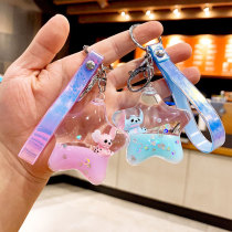 Cartoon History Dizai Drift Bottle Acrylic Flow Sofa Key Chain Pendant Into Oil Liquid Cute Creative Key Button