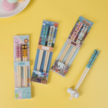 Children chopsticks 2 years old Home Study training chopsticks 3 years 4 years 6 years 6 year old non-slip wooden short baby special for dinner