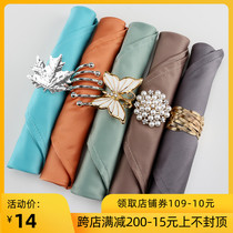 Nordic hotel folding mouth cloth cloth scarf high-end restaurant light luxury model room western food napkin meal buckle set