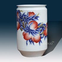 Jingdezhen hand-painted nine peach porcelain vase Xiantao porcelain meaning vase birthday birthday cultural gift