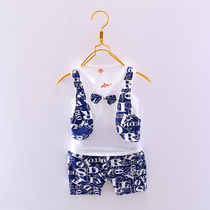 Summer new cotton childrens vest suit casual mens and womens baby baby clothes 1-2-3-4 years 6-9 months