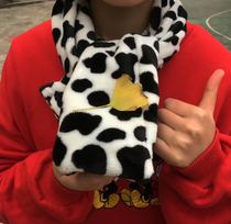  Spot winter single products exclusive custom cow bib double-layer warm flannel soft cross scarf