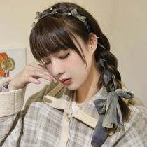 Hair band female tie hair ribbon 2021 new hair card retro French fairy female super fairy headdress Net red hair hoop