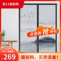 Youshman new Chinese indoor sliding door folding invisible door kitchen living room balcony partition wardrobe door customization