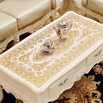 Plastic pvc tea table mat hot tablecloth rectangular European simple gilded plastic disposable coffee table tablecloth