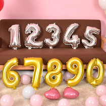 Aluminum foil digital balloon gold silver 0123456789 birthday party decoration 18 inch medium aluminum film balloon arrangement