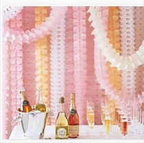 Four-leaf clover paper flower decoration Wedding wedding room ceiling color strip Living room interior decoration Festival activities charm