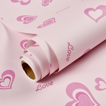 Waterproof moisture-proof wallpaper self-adhesive childrens bedroom student dormitory ins pink girl heart cartoon wallpaper can be scrubbed