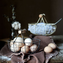 Cherry on the back of the cherry on the back of the old iron art containing basket Kitchen Water Fruit Basket Bread Basket storage hamper Desktop Storage