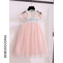 Dress girl summer 2021 summer childrens Hanfu childrens clothing cheongsam girl princess dress foreign style new skirt