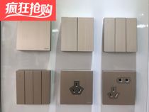 Zhengtai Switch Socket Steel Frame NEW2H Wire Drawing Gold Home Wall Socket Five Holes Open single with five holes