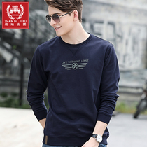 Spring mens sweater trend new long sleeve T-shirt mens round neck pullover sports shirt loose body shirt spring and autumn