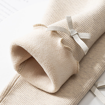 Girls bottom pants integrated with suede autumn and winter style baby children thin suede outside wearing long pants for early winter and warm ocean qi