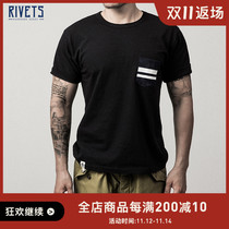 MOMOTARO MOMOTARO Nissan Pocket Crewneck Short Sleeve T-Shirt Fashion Casual Four Seasons Slim 07-035