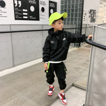 Rice Xiaofan childrens clothing 2019 autumn new childrens drawstring hooded stormtrooper jacket baby handsome top tide