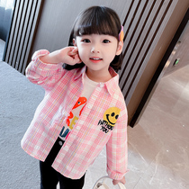Girl Shirt Spring Autumn Season 2022 New Children Foreign Air Lining Fashion Casual Plaid Baby Spring Dress Jacket Thin
