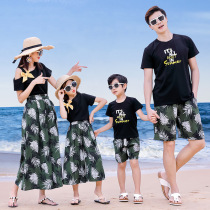 Different parent-child clothing a family of three mother womens clothing four foreign atmosphere red skirt summer mother and child tide summer