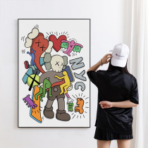 Tide Cards Kaws Decoration Painting Simpson Cartoon Modern Trend Wave Art Genguan Hang Painting Living Room Wall Painting Murals