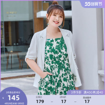 MsSShe big code summer dress 2022 new fat mmOL refuting collar design pituality thin western suit jacket