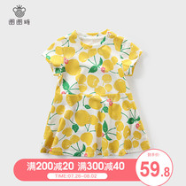 Girls Short Sleeve Dress Summer Children Flower Dress Little Girl Summer Dress Baby Child Baby Princess Skirt Pure Cotton