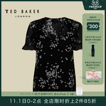 TED BAKER ladies minimalist casual print chiffon top