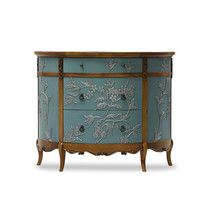 JSM high-end custom foyer decoration cabinet simple European neo-classical dining side dish cabinet solid wood carving bucket cabinet door Hall Cabinet