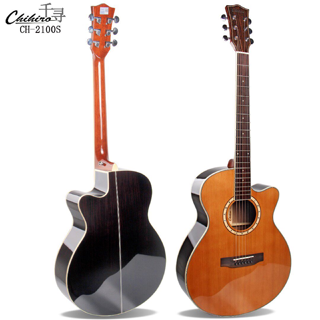 Qianxun brand CH-2100S-40 inch red cedar walnut surface single folk acoustic guitar men and women playing musical instruments