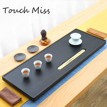 TOUCH MISS Natural black gold stone household tea tray Light luxury modern large stone tea table tea sea tea tray