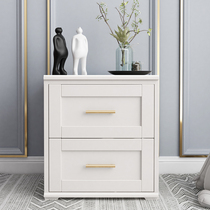 American full solid wood bed head cabinet minimalist modern white baking lacquered bedroom bedside cabinet multifunction now containing lockers