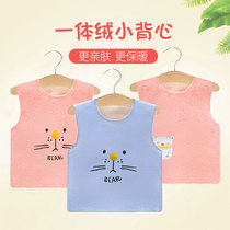 Baby plus velvet vest Childrens warm vest Autumn and winter boys and girls one-piece velvet close-fitting belly baby underwear