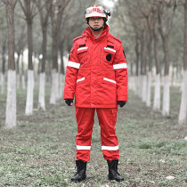  2020 new product sky blue winter emergency rescue red cotton clothing reflective public welfare rescue clothing Earthquake rescue cotton clothing fire clothing