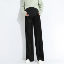 Pregnant women pants spring and autumn size fat mm loose tide mother mopping gold velvet pregnant women wide leg pants spring wear trousers