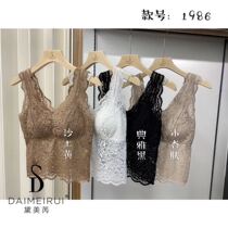 Eurostocks new sexy V lead lace harness vest woman latex chest cushion beauty back display slim sleeveless bottom vest new