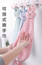 Wipe soft cartoon household towel hanging handkerchief without hair towel toilet kitchen