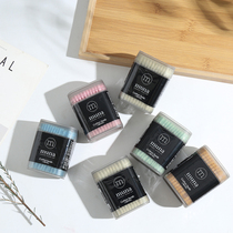 Color cotton paper shaft double head design three boxes of cotton swab combination set a total of 350