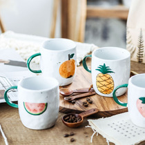 Sakura on Huazha Jingdezhen handmade mug personality Cute ceramic coffee cup Milk Cup household drinking cup