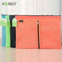 Kangbai multi-function bag canvas file bag zipper bag A4 file bag information bag briefcase bag double layer