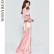 Nightgown female long extension summer thin ice silk bathrobe Sexy lace night dress suspender pajama long dress