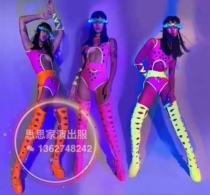 Fluorescent Tricolor Bar Party One Piece Costume