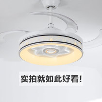 Nordic invisible frequency conversion fan light dining room bedroom living room fan chandelier mute modern simple ceiling fan light remote control