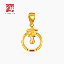 The old silversmith 999 foot gold spirituality of the year Chinese suspended pendant pure gold pendant minimalist fashion temperament personality gold pendant woman