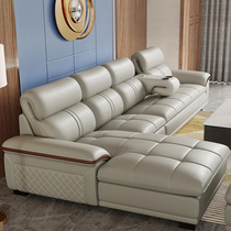 Leather sofa head layer thick cowhide modern simple living room combination corner size apartment Nordic furniture set