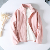 Outdoor double-sided fleece jacket fleece jacket womens autumn and winter thickened warm stormtrooper jacket liner cardigan mens leisure