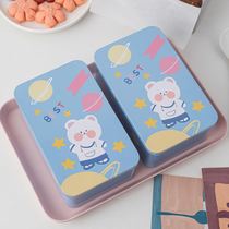 Iron box storage box desktop finishing small box jewelry storage box rectangular cute biscuit box tinplate box