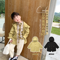 Yuanyuan home childrens clothing boy windbreaker coat coat 2020 new Korean version of long childrens coat baby foreign-style tide boy