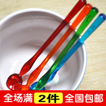 Acrylic Creative Coffee Stick Japan imported cute plastic with spoon stir bar stir bar honey juice stick
