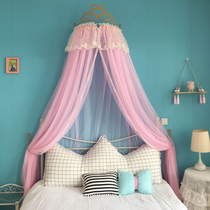 Jinwei original heavy industry embroidery Romantic Princess floor rail mosquito net European style court encryption thickened mosquito net